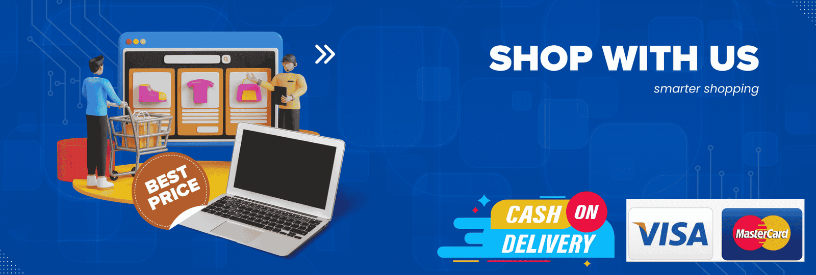 Online shopping promotion with laptop