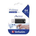 VERBATIM 64GB PinStripe USB 3.2 Gen 1 Flash Drive